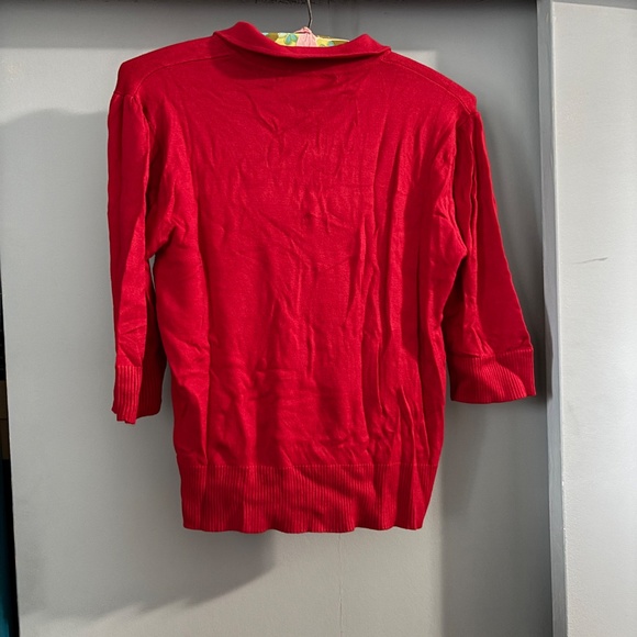 Modcloth x Collectif Bow For It Knit Sweater Red NWT - Picture 7 of 10